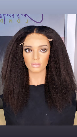 5x5 kinky straight closure wig