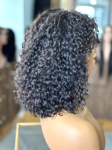 Curly hair with fringe