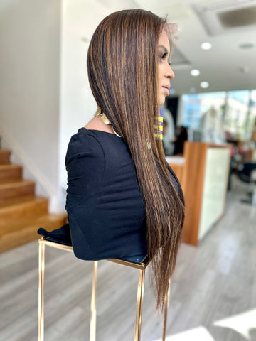 highlight brown lace wig