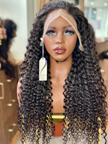 transparent lace frontal deep curly wig