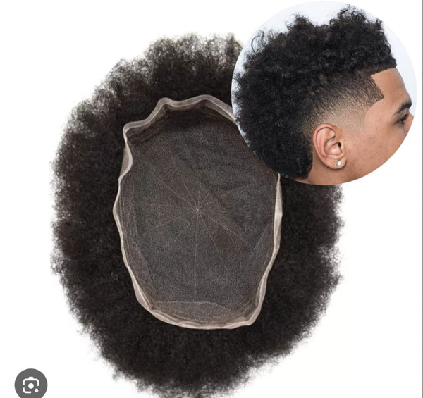 REALISTIC AFRO MEN TOUPEE