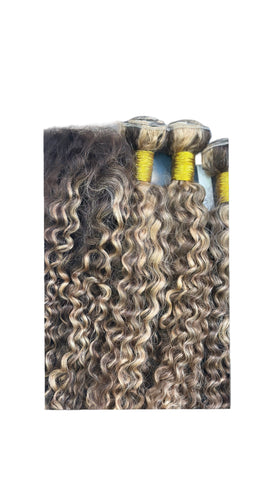 higlight curly frontal and bundles