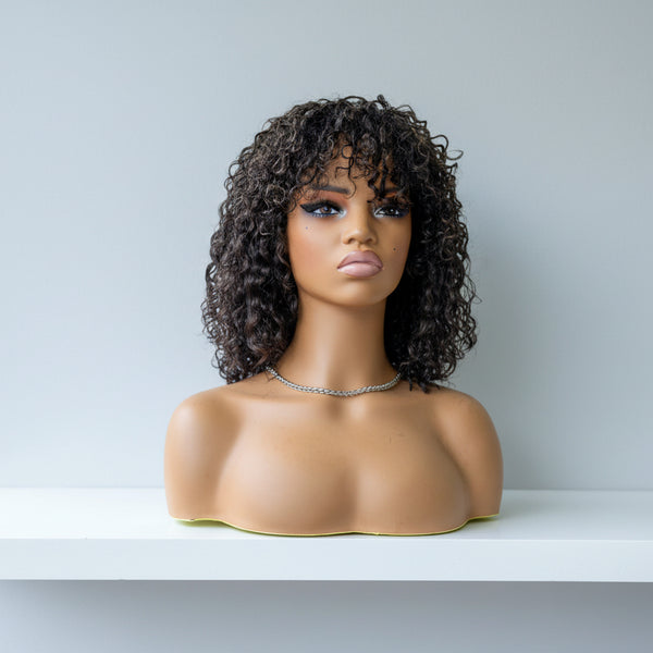 curly hair with bang