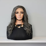 grey wig made from raw human hair 