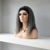 grey head band wig 