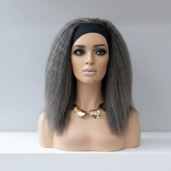 hair band grey wig 
