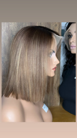 dark blonde bob lace wig