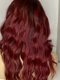 red lace frontal wig